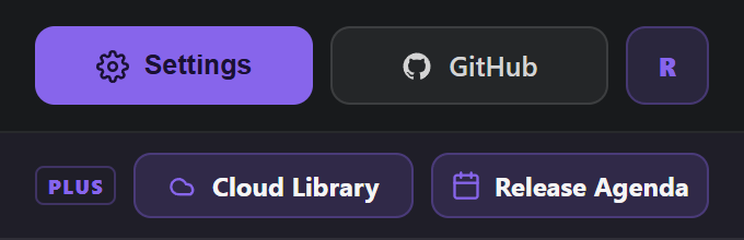 The extension popup with a Plus row that opens Cloud Library and the Release Agenda